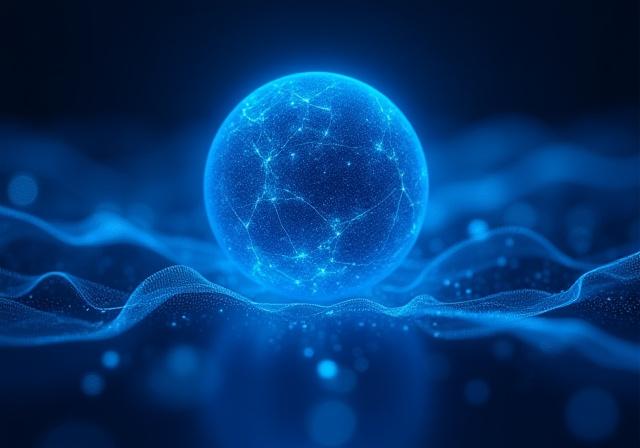 Abstract representation of data security in a cosmic setting